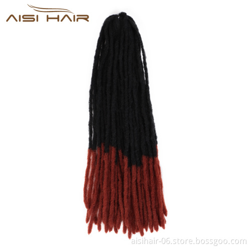 Aisi Hair Dreadlocks Ombre Color Crochet Braids Soft Goddess Faux Locs Synthetic Crochet Braiding Hair Extension For Black Women